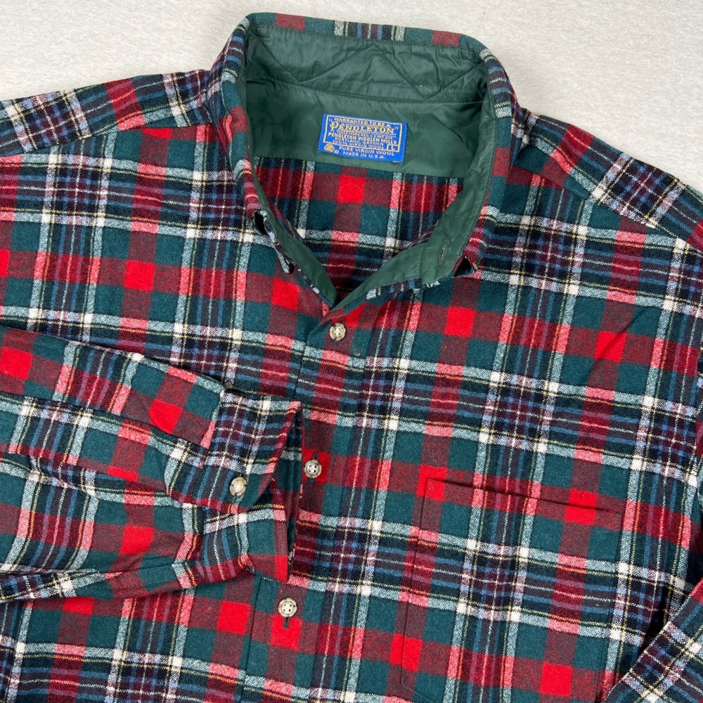 Pendleton Shirt L Bruce of Kinnaird Tartan Plaid Vintage 100% Virgin Wool 80s